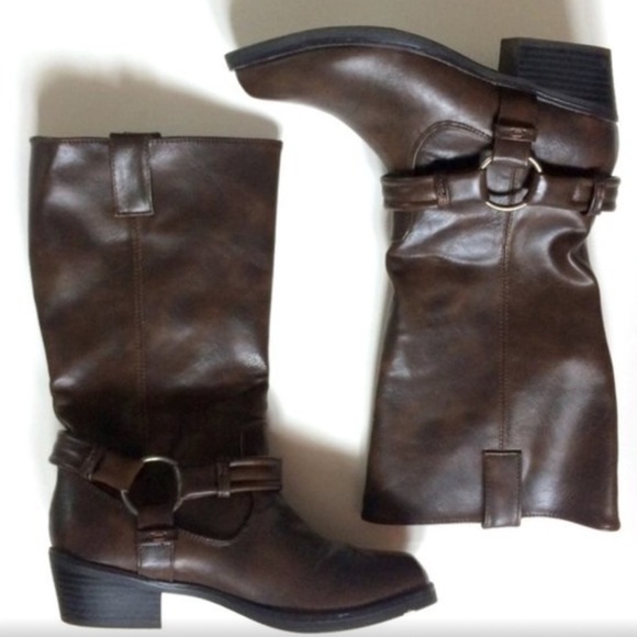 Esprit Tall Calf High Knee Faux Leather Boots - Picture 3 of 4